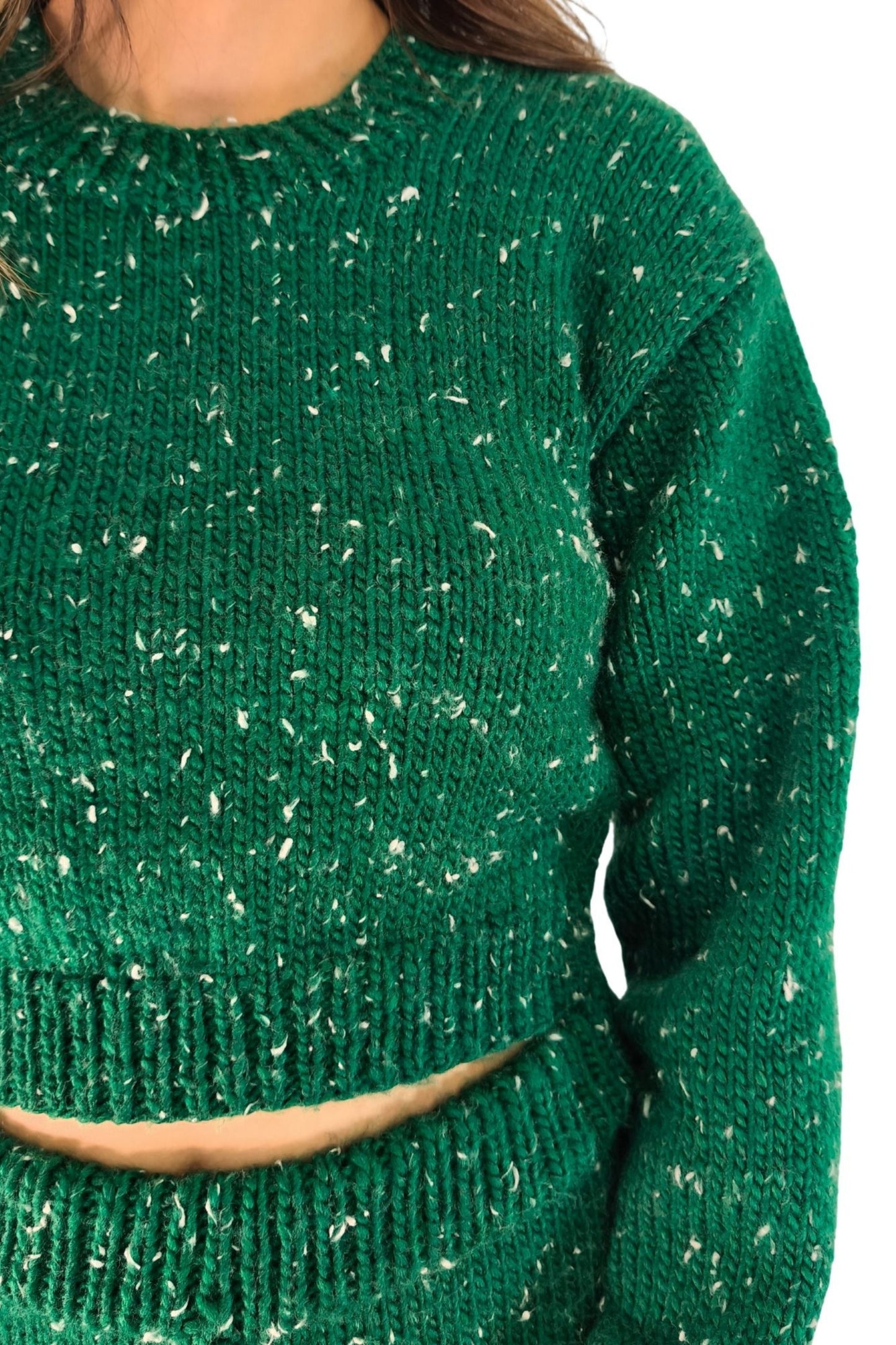 El Örgüsü Yeşil Triko Alt-Üst Takım