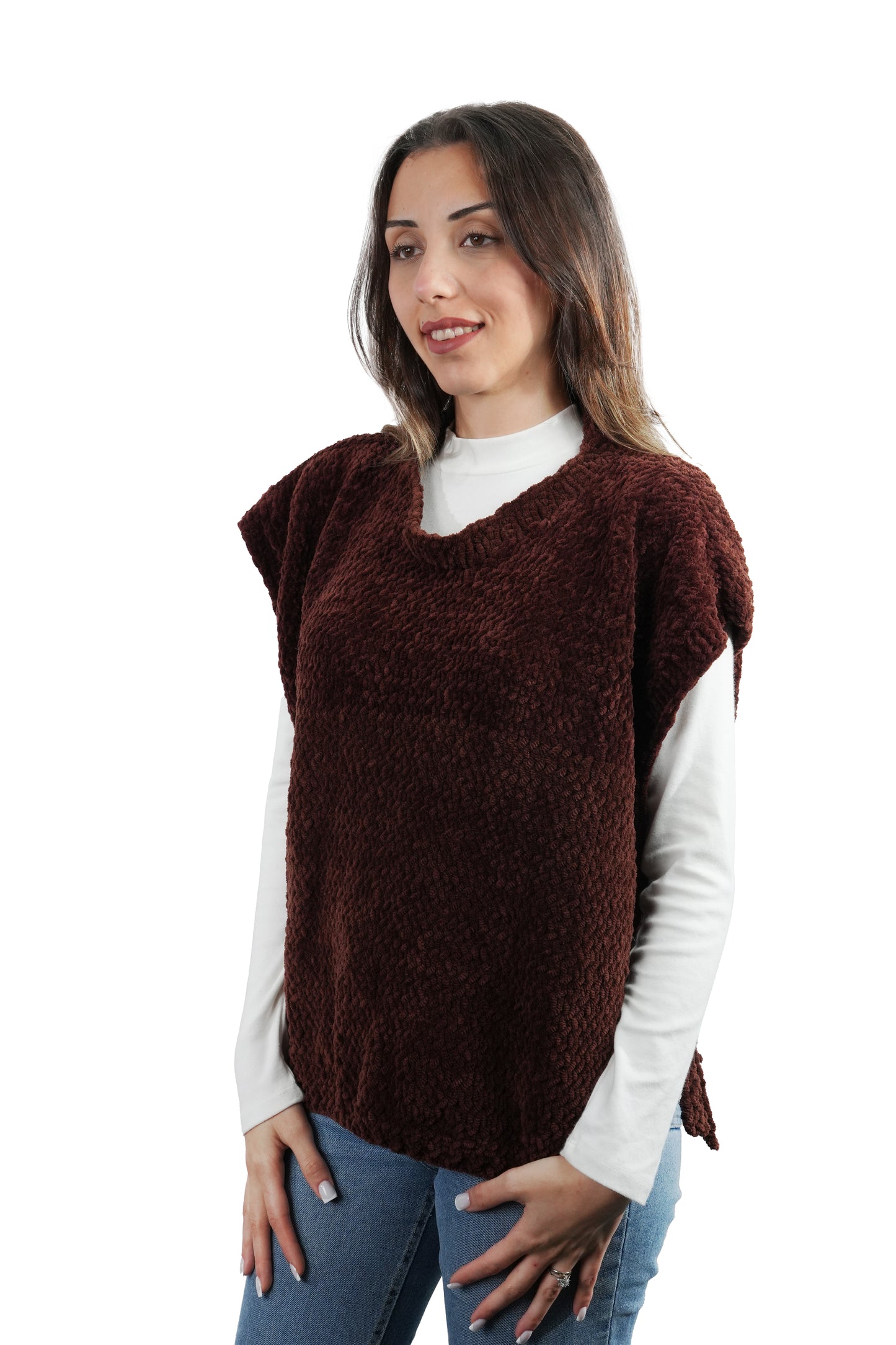 El Yapımı Örgü Süveter | Koyu Bordo Unisex Tasarım