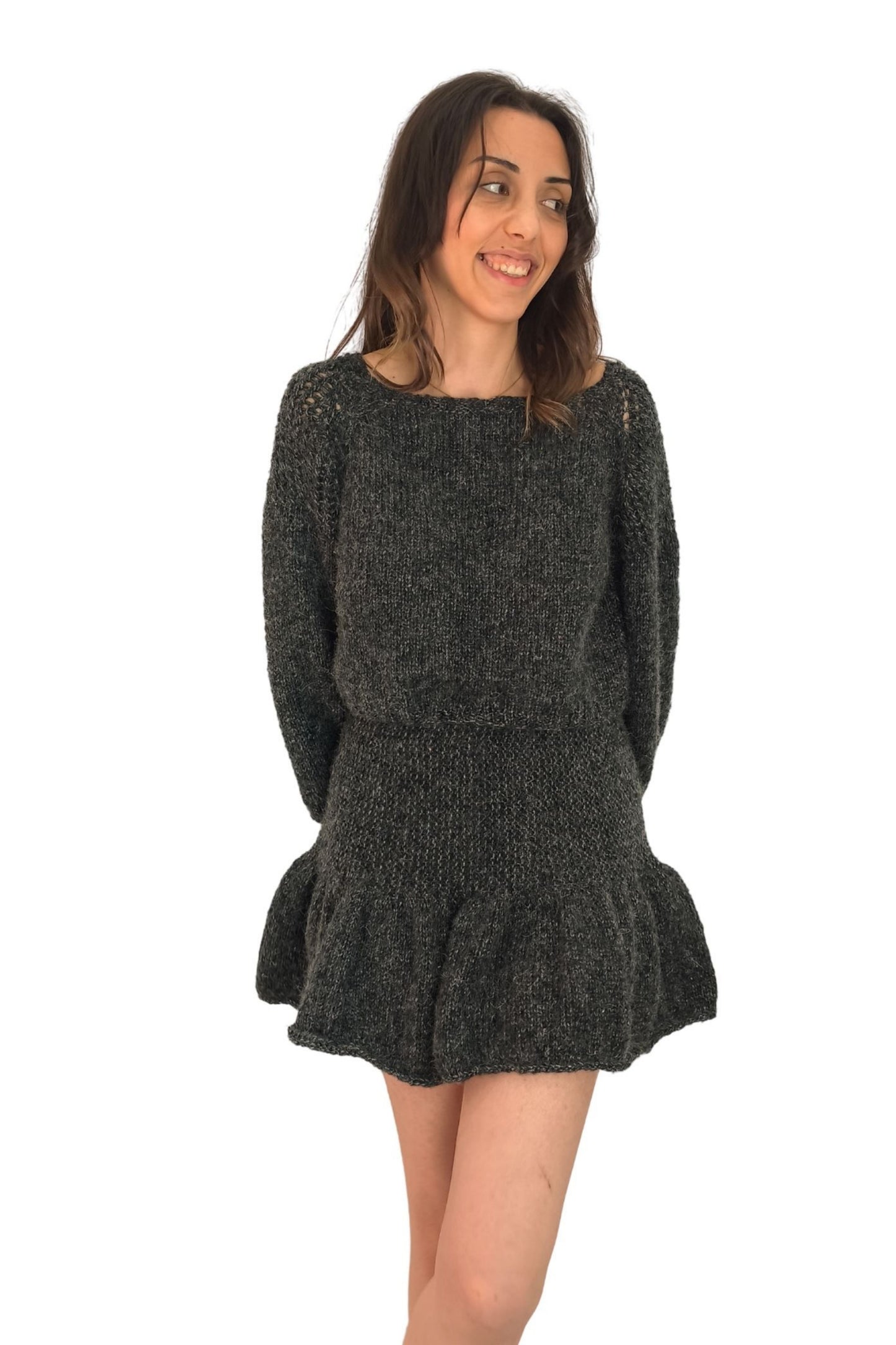 Volan Etekli Triko Takım | Uzun Kollu Üst & Etek