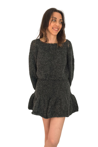 Volan Etekli Triko Takım | Uzun Kollu Üst & Etek