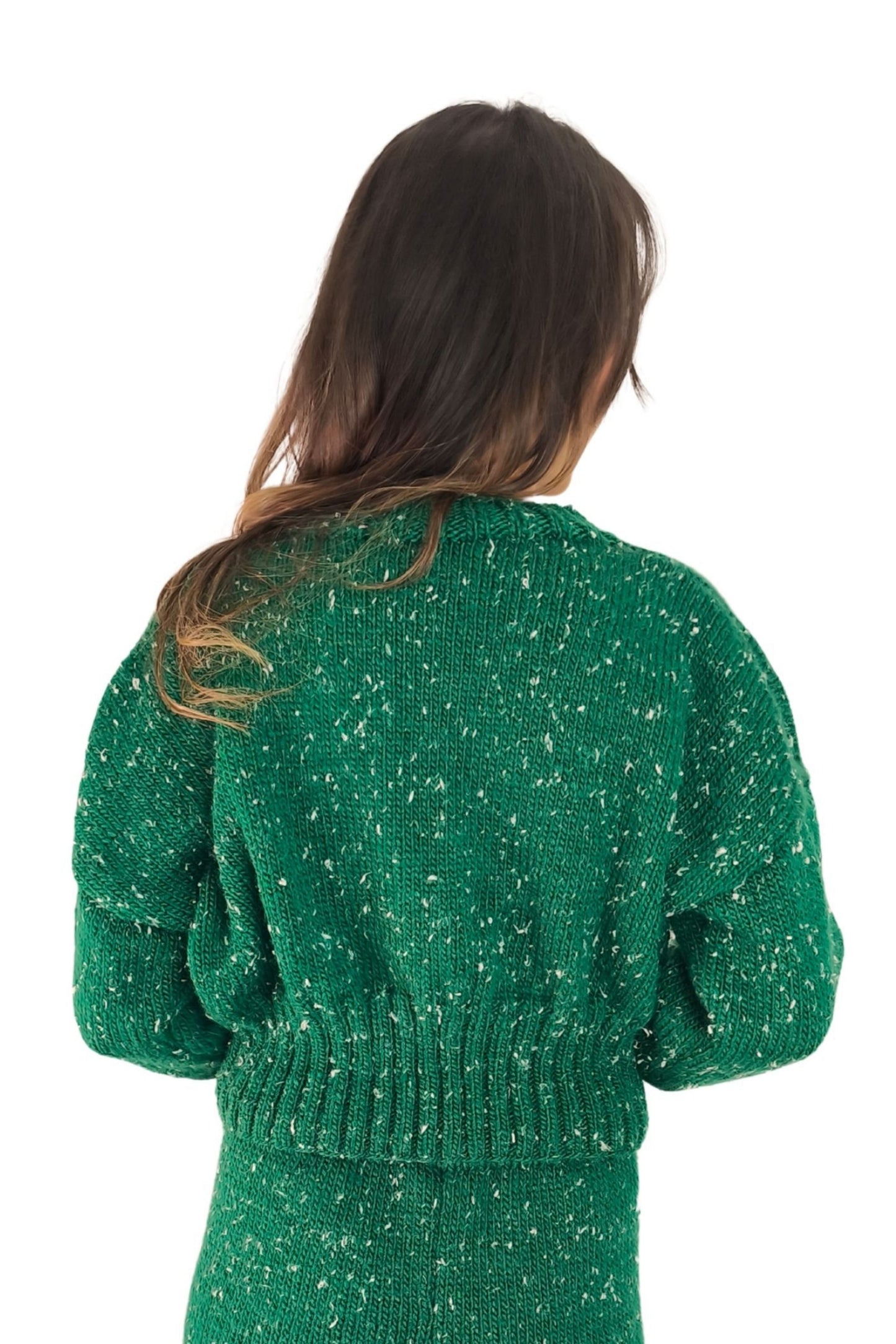 Büzgü Kollu Yeşil Triko Alt-Üst Takım