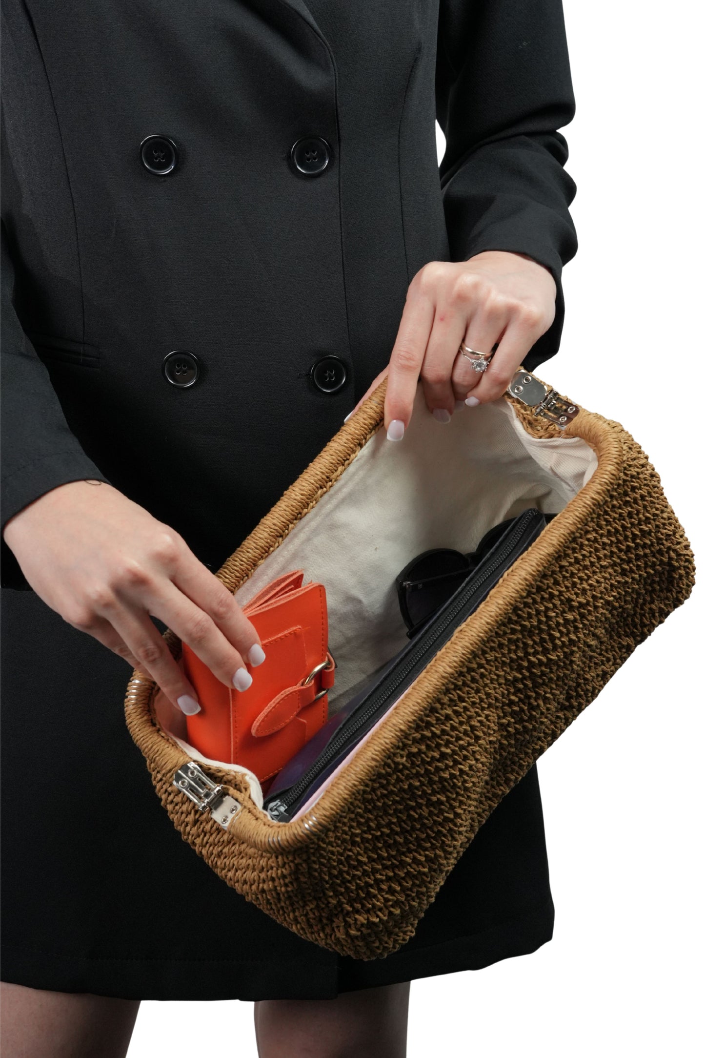 El Yapımı Kağıt İp Naturel Burslu Çanta