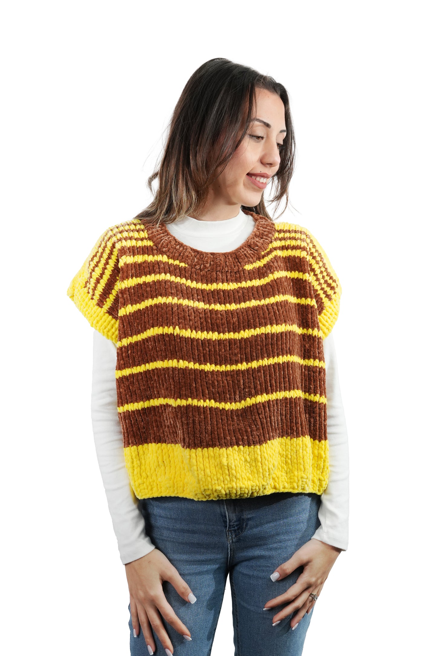 Kadife Önlük Tarzı Kazak