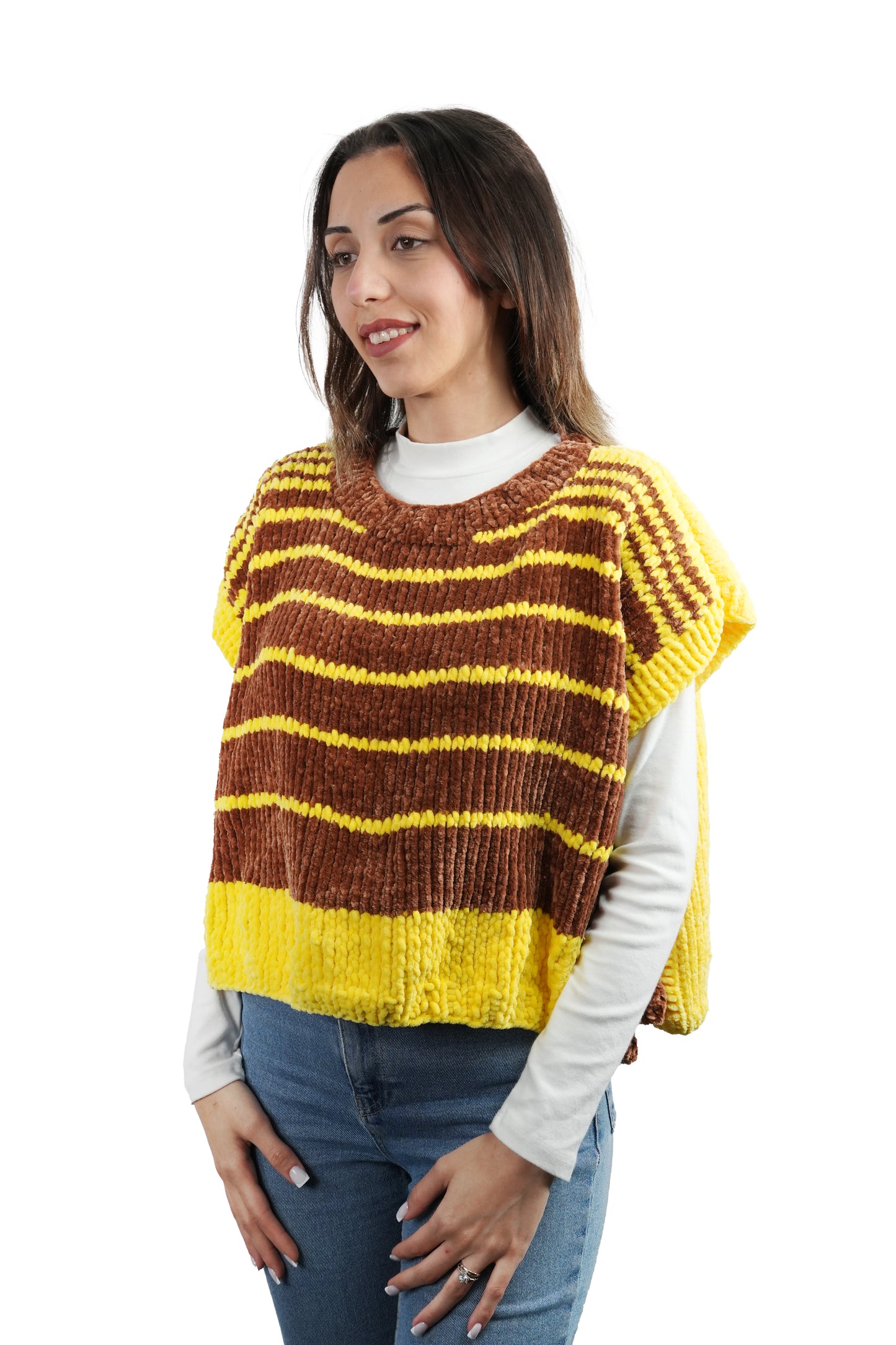 Kadife Önlük Tarzı Kazak