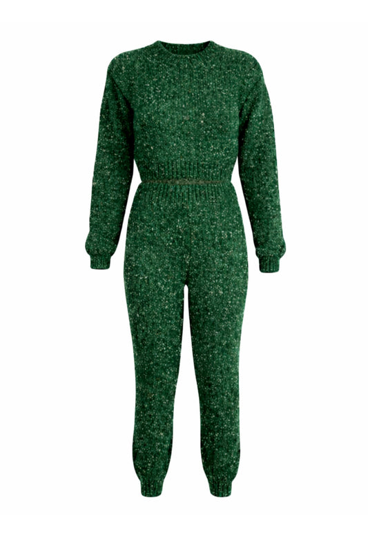 El Örgüsü Yeşil Triko Alt-Üst Takım