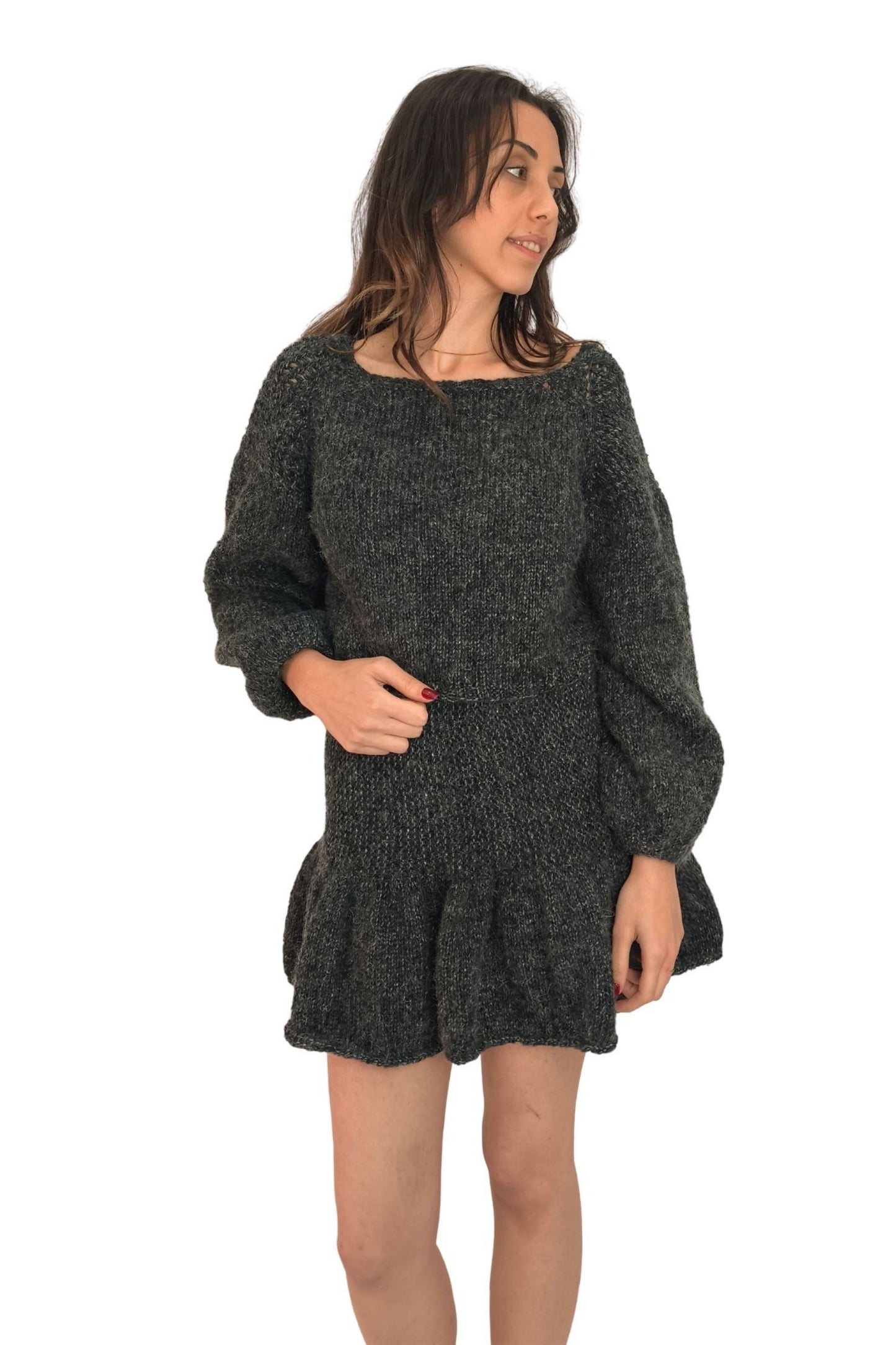 Volan Etekli Triko Takım | Uzun Kollu Üst & Etek