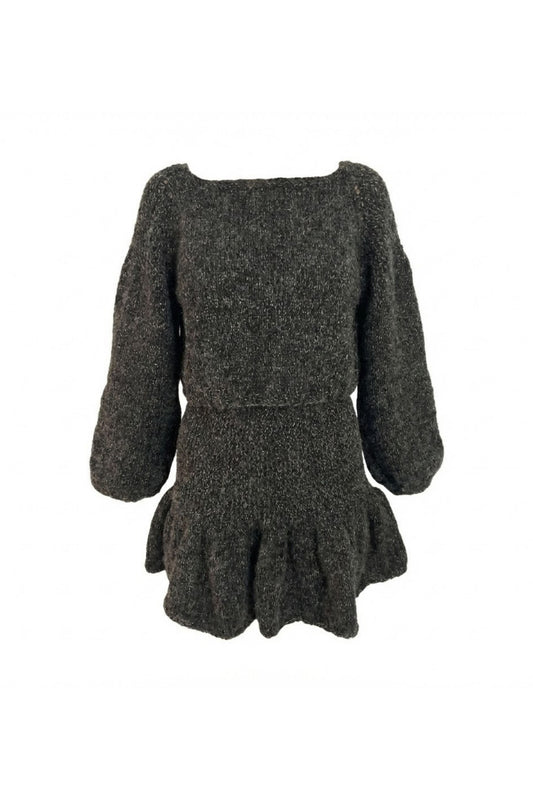 Volan Etekli Triko Takım | Uzun Kollu Üst & Etek