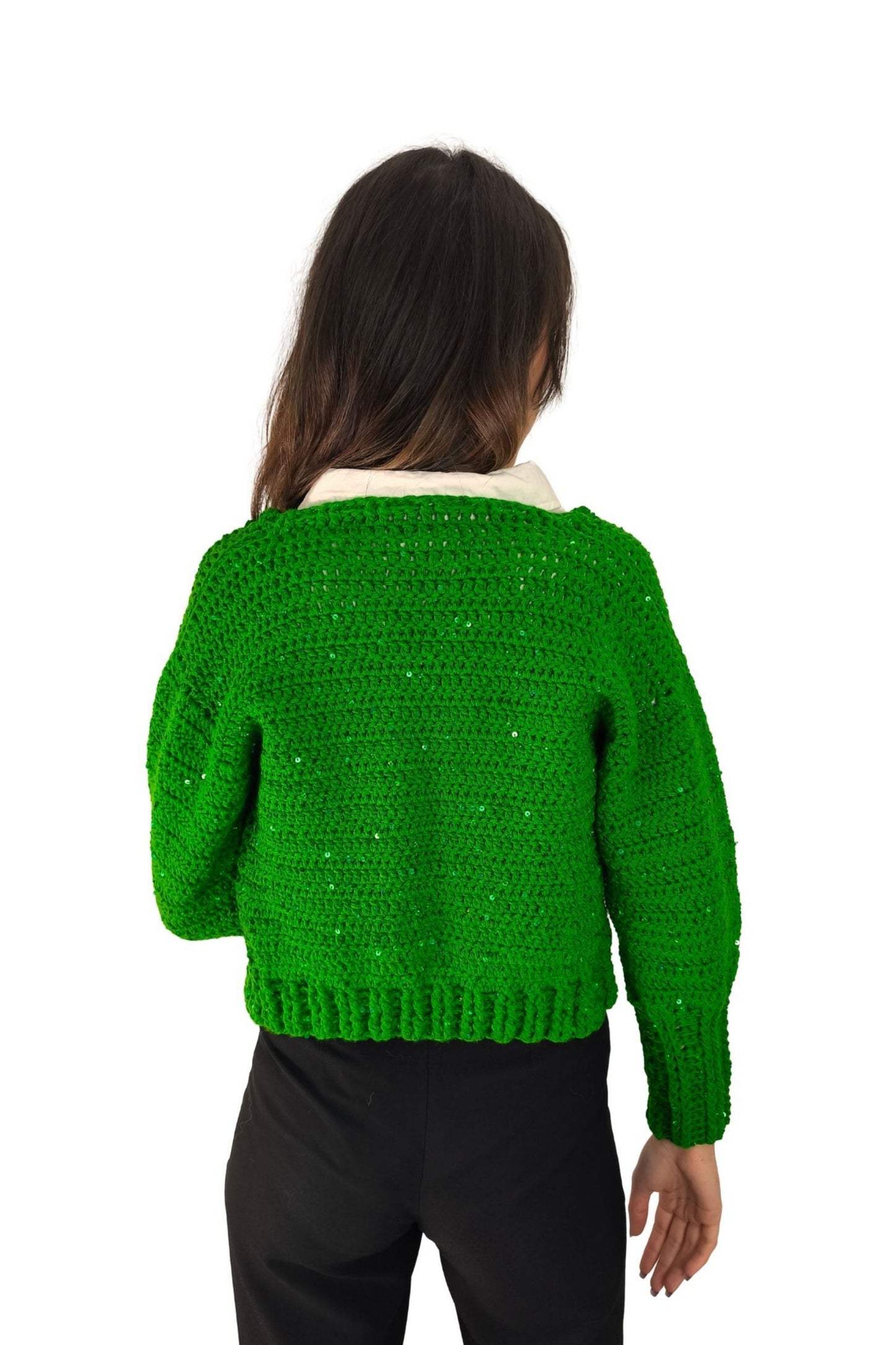 Koton Yeşil El Örgüsü Hırka