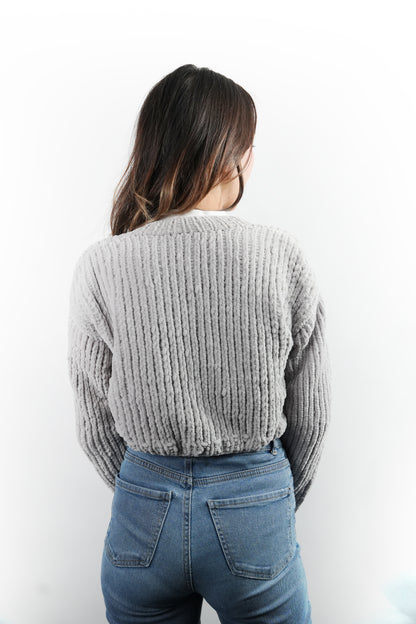 El Yapımı Ultra Yumuşak Kalın Rahat Örgü Kadın Kısa Hırka