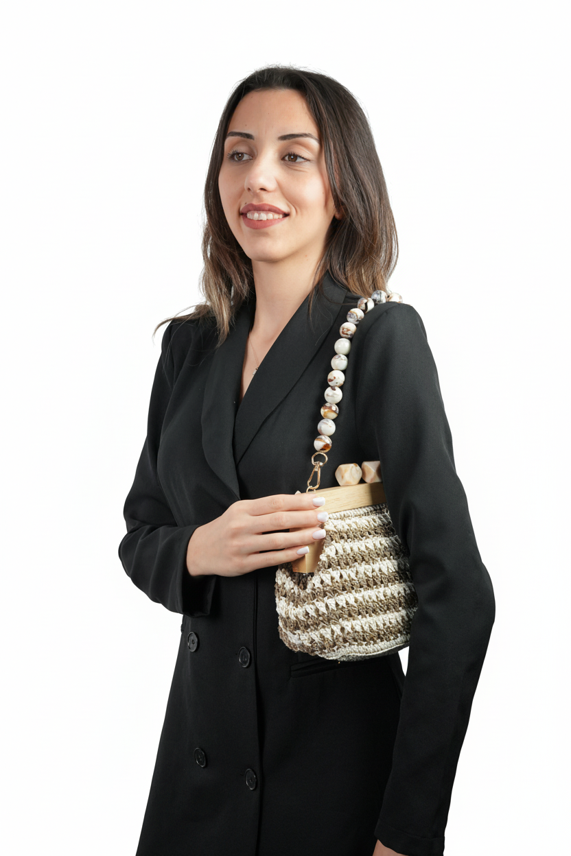 El Yapımı Ahşap Çerçeve Çanta