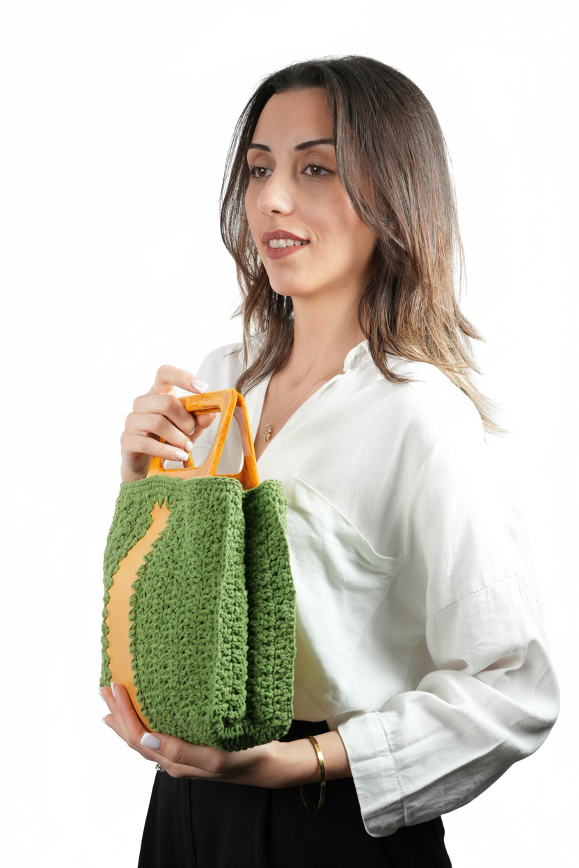 Statement El Yapımı Çanta – Kemik Saplı Kağıt İp & Deri Tasarım